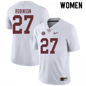 NCAA Women's Alabama Crimson Tide #27 Joshua Robinson Stitched College 2019 Nike Authentic White Football Jersey KJ17C25HM